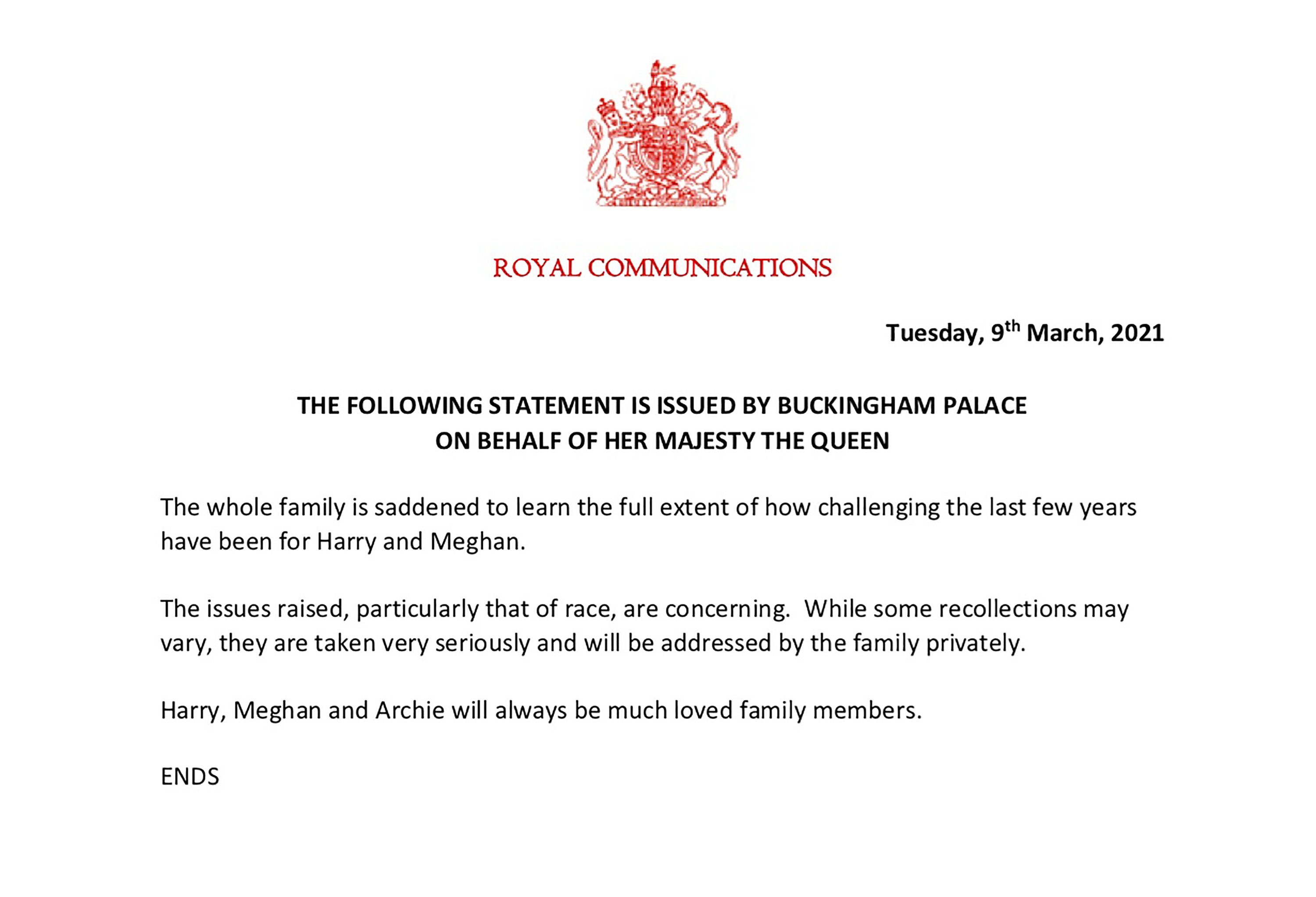 Buckingham Palace’s Message to Harry and Meghan: No Change to Their Royal Status