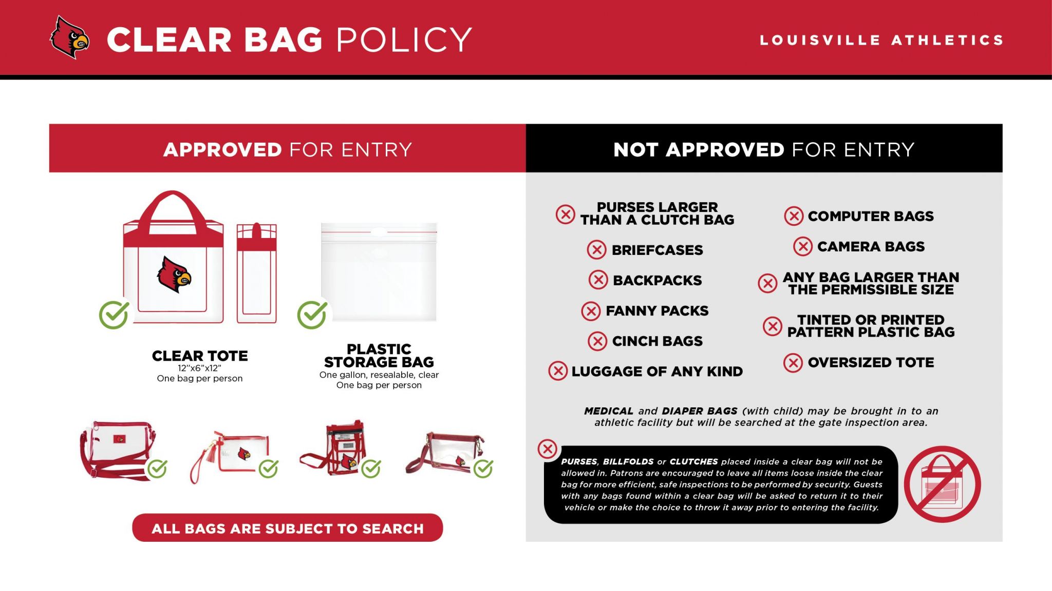 U of a Stadium Bag Policy