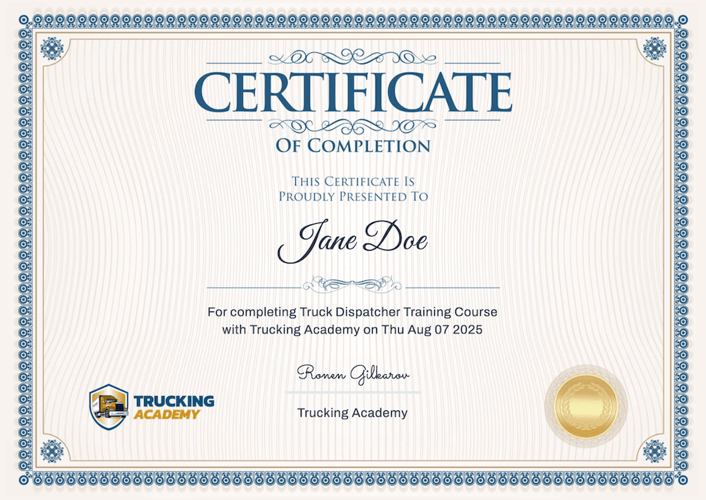 Free Truck Dispatcher Training with Certificate
