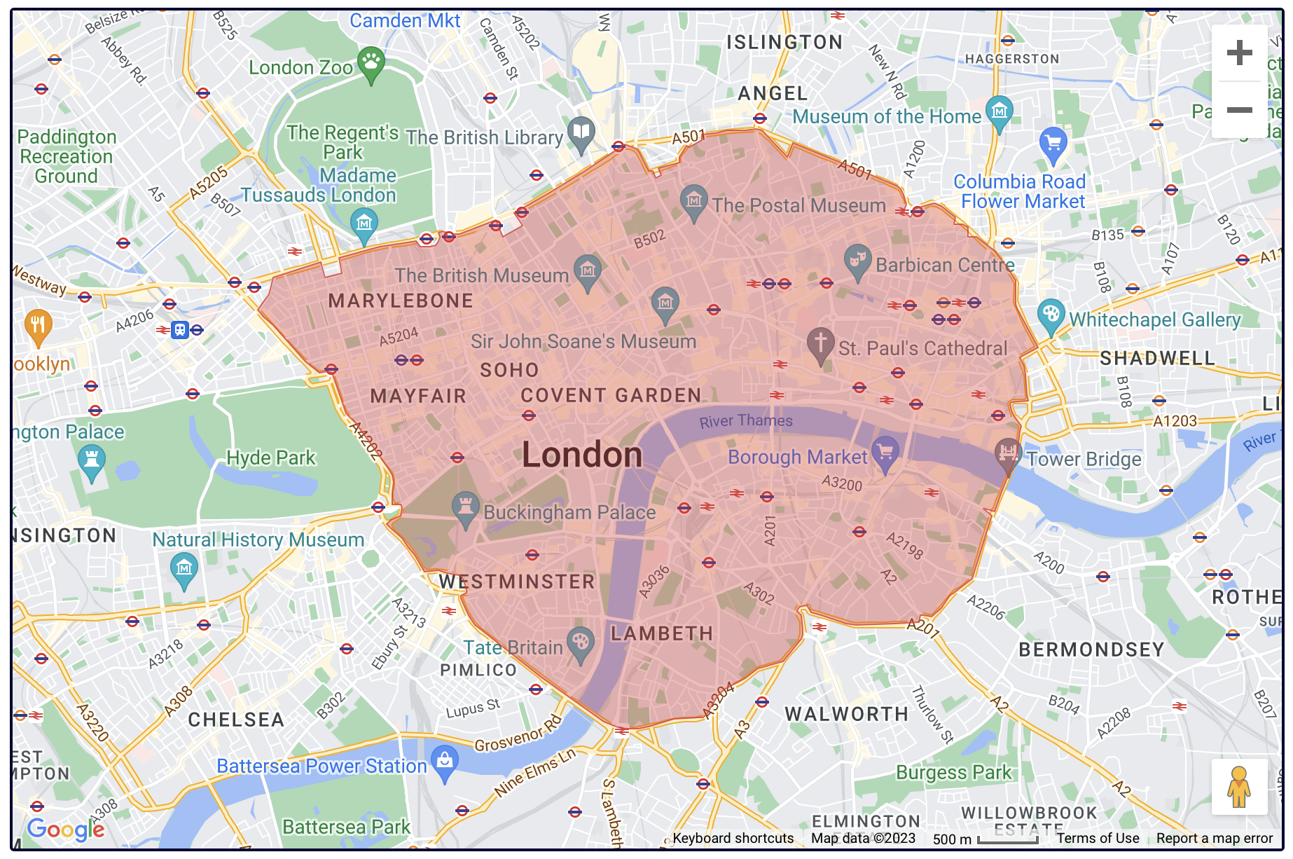 Is Westfield in the Congestion Zone