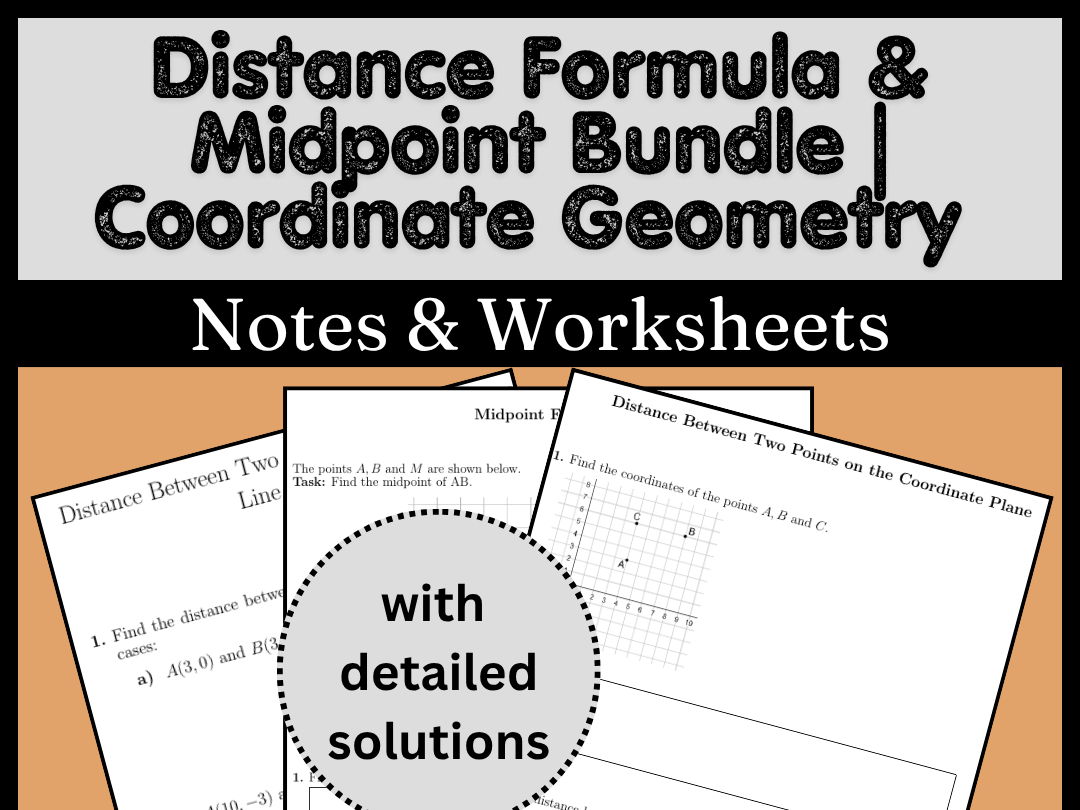 Distance and Midpoint Formula Worksheet Pdf