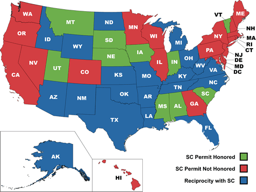 What States Does South Carolina Have Reciprocity With