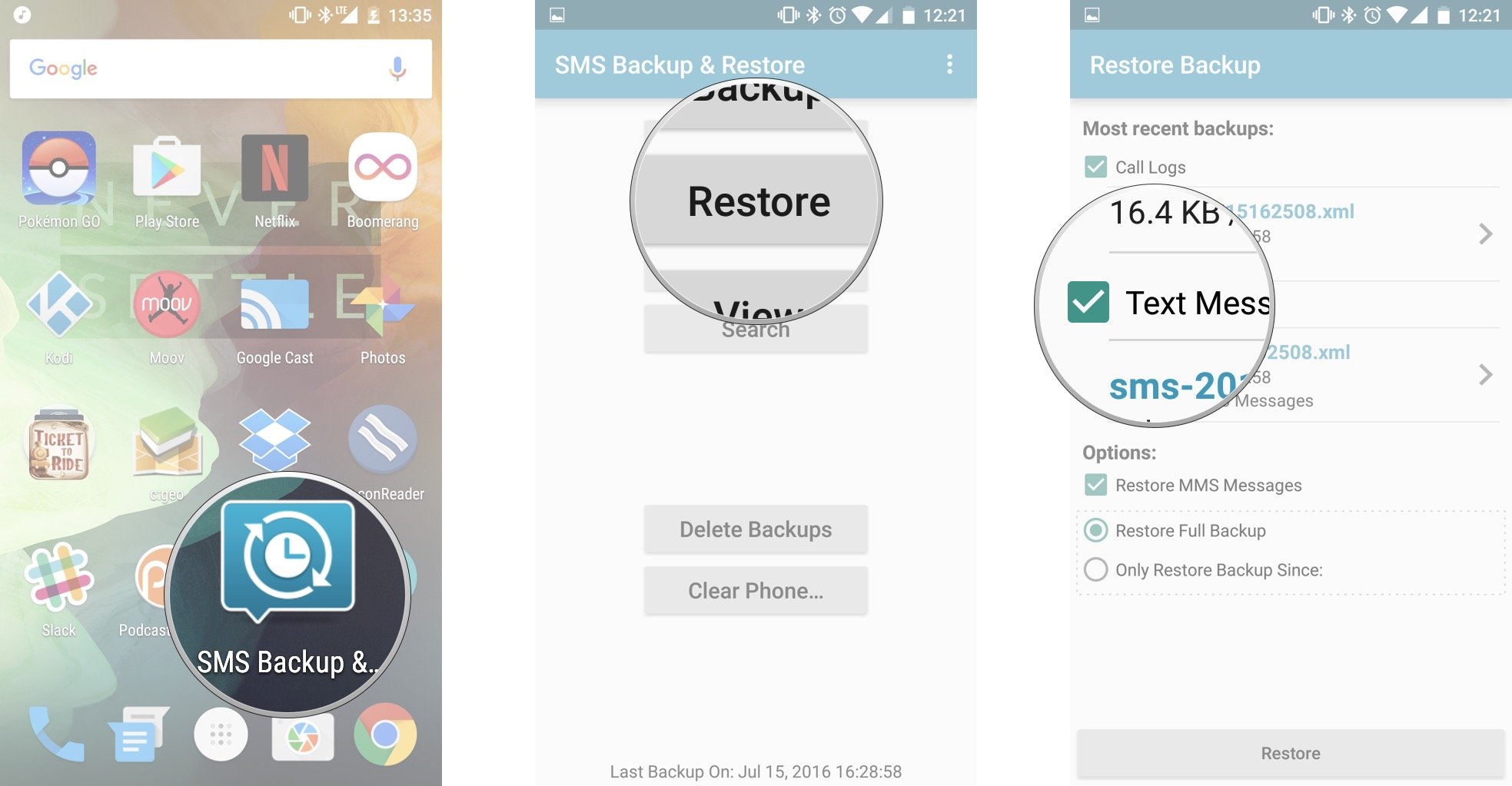 Sms Backup and Restore App Android