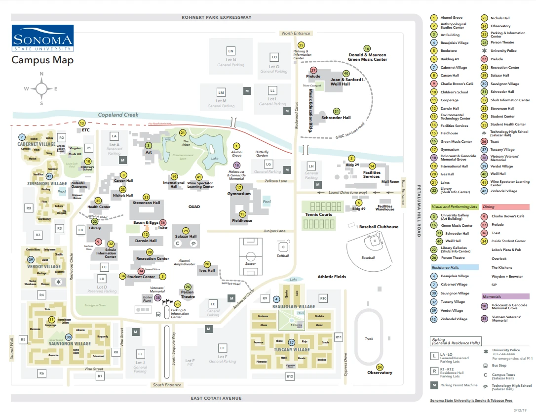 Sonoma State Campus Map