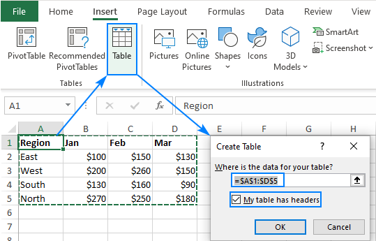 How Do I Create a Table on Excel