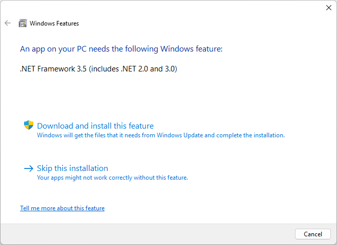 . Net 3.5 Framework Install