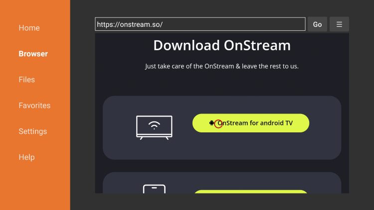 How to Download Onstream on Downloader